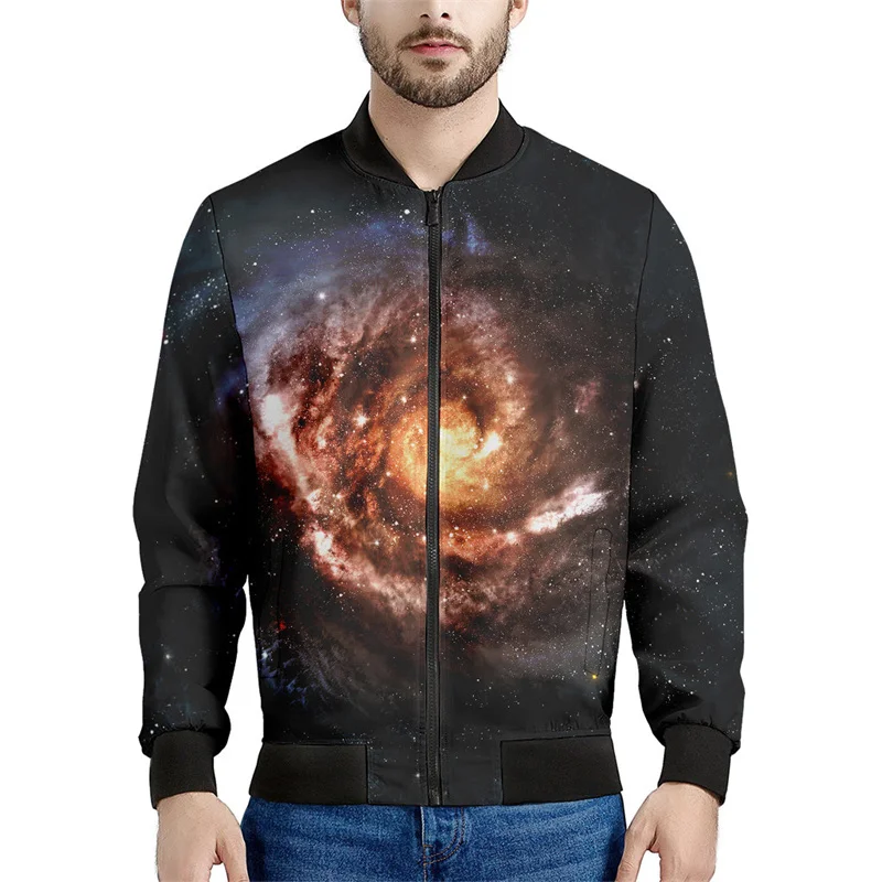 thumbnail image 1 of Chaqueta con estampado 3D de universo colorido para hombre, chaqueta con cremallera y espacio galáctico, abrigo informal holgado, sudadera con cremallera para primavera y otoño, 1 of 5