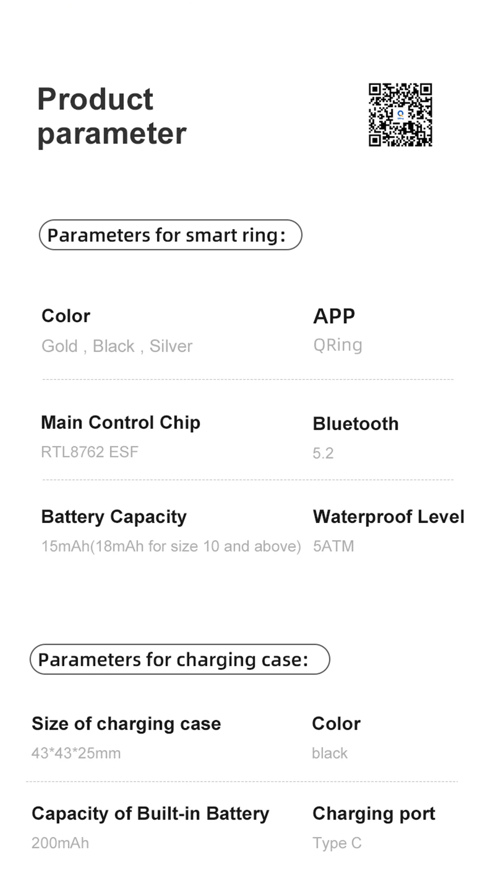 New Smart Ring Men Women Charging Case Skin Temperature Health Sleep Monitor 5ATM Waterproof Camera Control Holidays Gifts