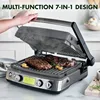 7-in-1 Multi-Function Contact Grill & Griddle, Healthy Ceramic Nonstick Aluminum,Adjustable Shade & Shear 3