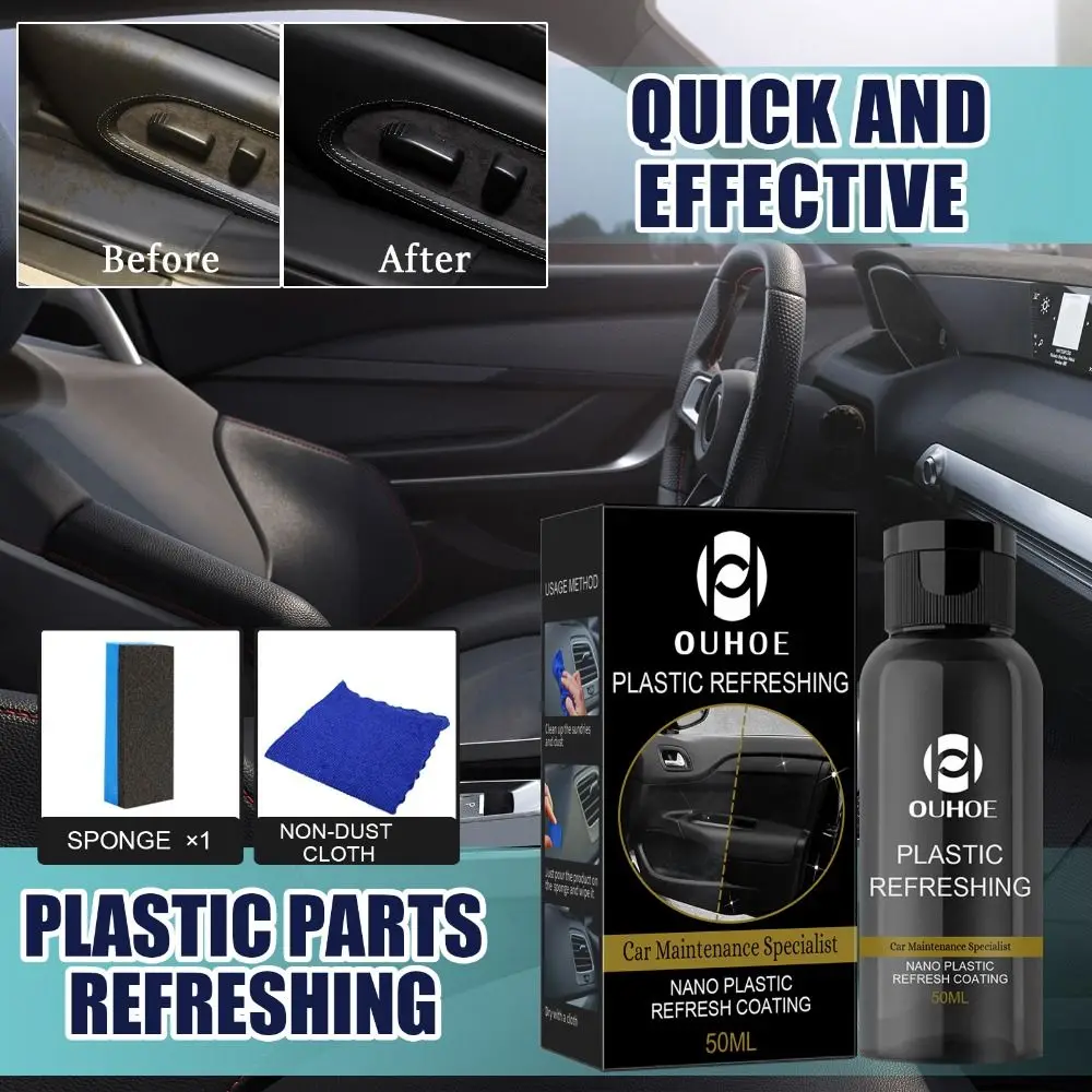 

30ml Plastics Revitalizing Coating Agent Car Plastics Planting Refurbished Agents Car Refurbishing Agent With Sponge