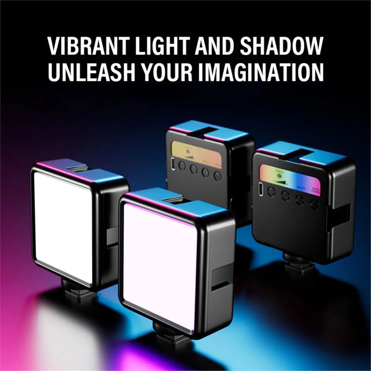 AS62 미니 LED 조명 RGB 풀컬러 포켓 사진 조명 휴대용 카메라 비디오 조명 (브이로그, 라이브 스트리밍, 셀카용)