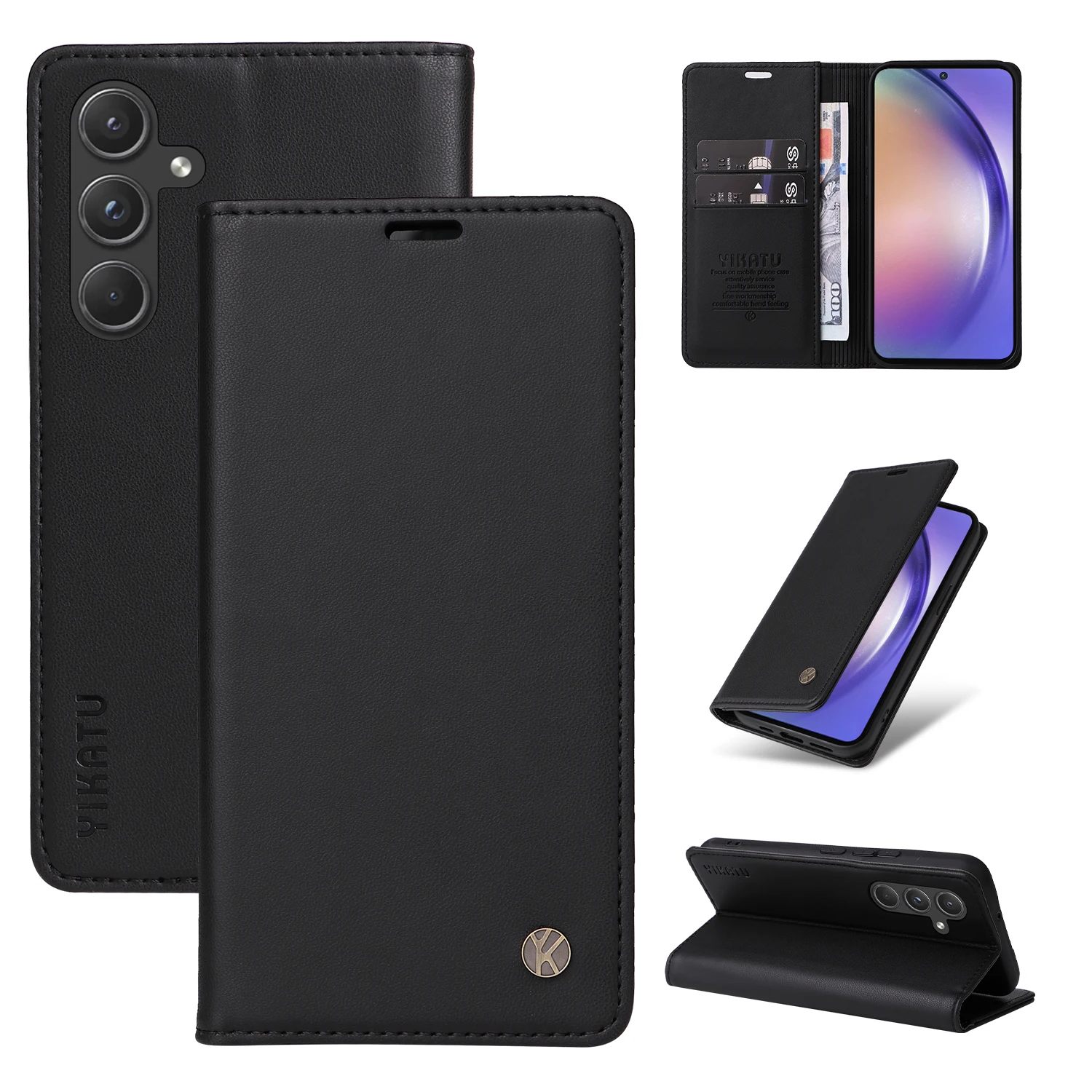 Premium Magnetic Leather Flip Wallet Case - Elegant and Durable Protection
