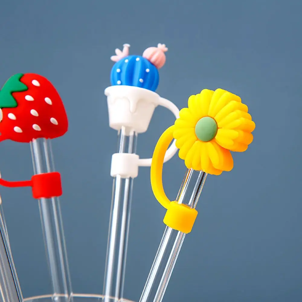 Durable Reusable Silicone Glass for Straws Bottle Accessories Straws Decorative Cap Straw Plug Anti-Dust Cap