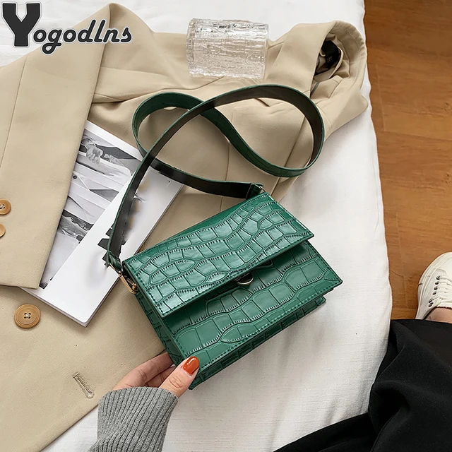 Alligator Pattern PU Leather Crossbody Bags For Women Small Messenger Bag Lady Flap Shoulder Bag Luxury Handbag and Purse bolso 1