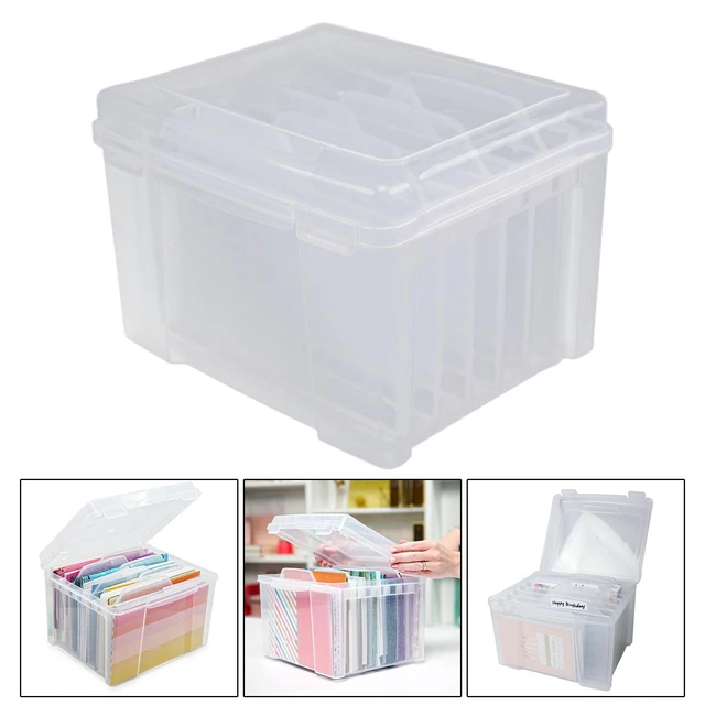 Card Storage Case 6 Detachable Dividers Square Box Rainbow for