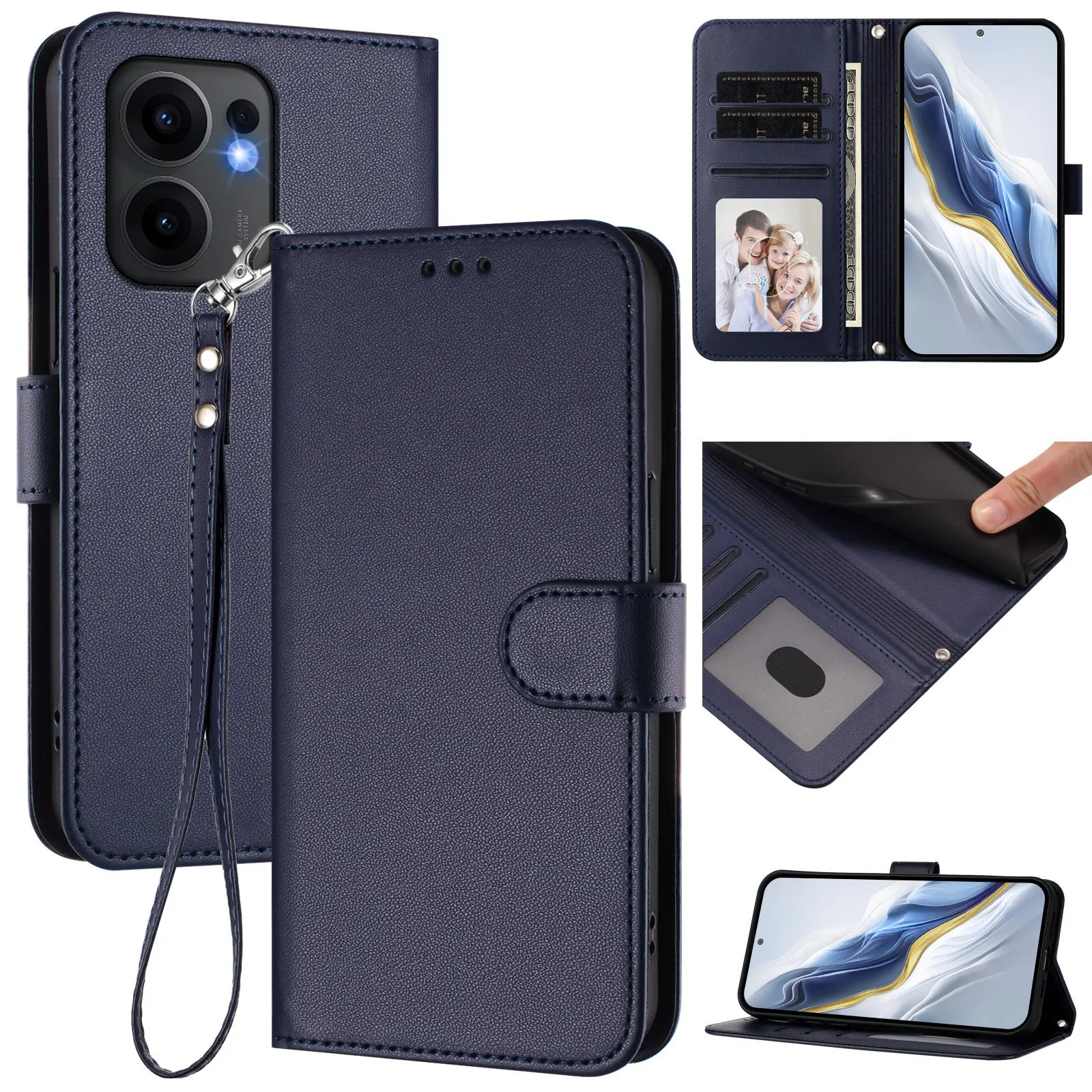 Luxury Lanyard Wallet Flip Cover Case