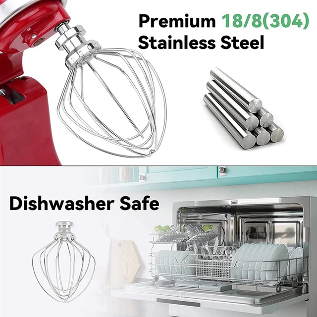 Letaosk 304 Stainless Steel 6 Wire Whip Stand Mixer Attachment Fit For  Kitchenaid K45ww Wp9704329 Ksm150 Ksm160 K45 Ksm90 Ksm100 - Tool Parts -  AliExpress