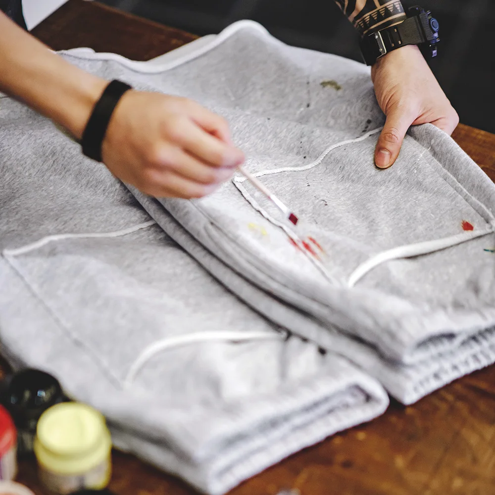 Maden Splash Ink Gray Casual Sweatpants for Men Summer Loose Straight Shorts Men's Plus Size Elastic Waist Knee Length Pants