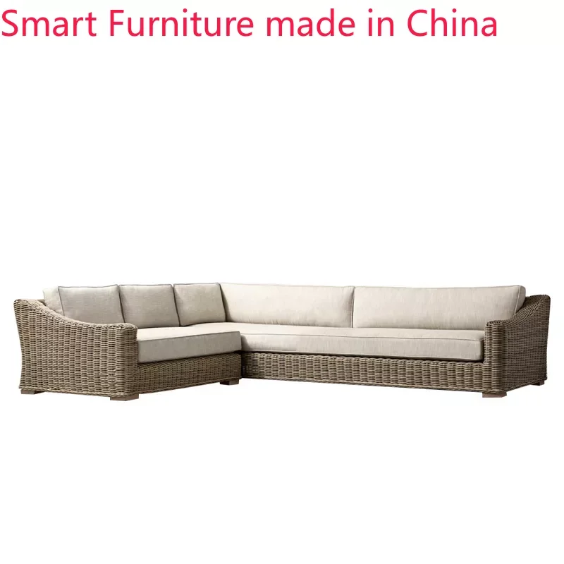

Customized outdoor sofa patio terrace Nordic outdoor garden waterproof sun protection casual balcony rattan woven swing sofa