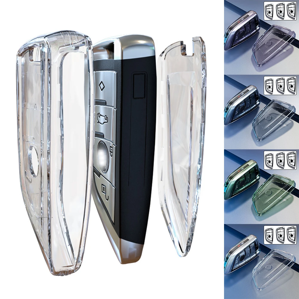 

TPU Transparent Car Key Case Cover Holder Shell Fob Remote Key Protector Bag For BMW F20 G20 G30 X1 G05 X6 X7 Car Accessories