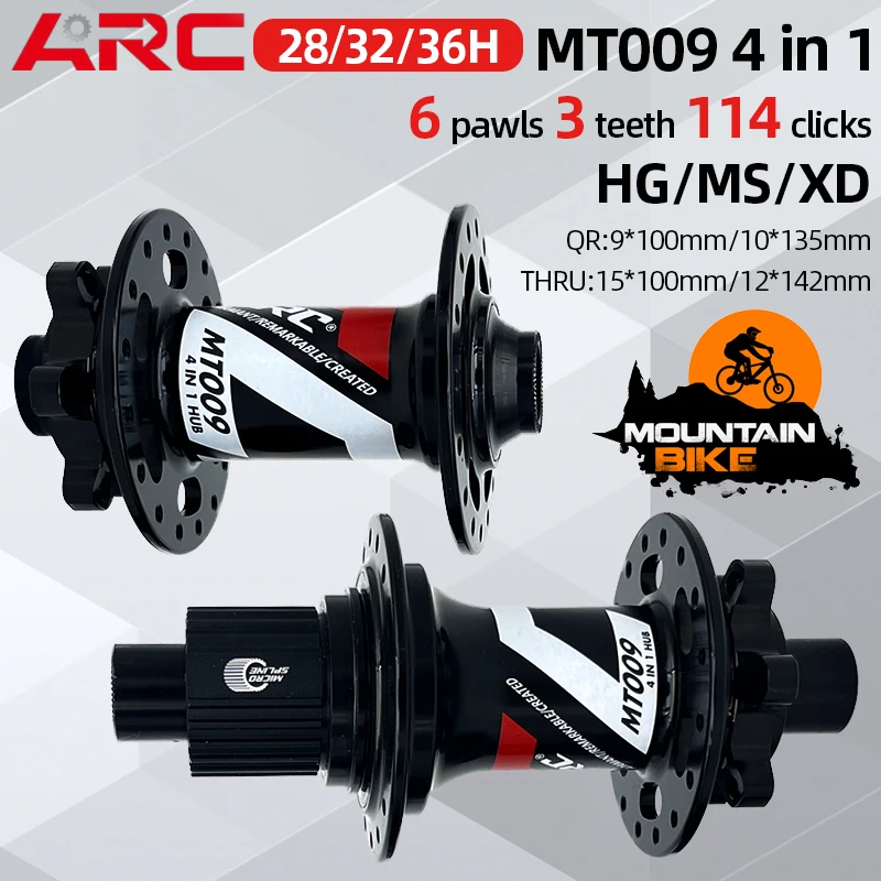 

ARC MT009 Rear Hub 28 / 32 / 36 Holes 114 Rings Bicycle Hub NBK 4 Sealed Bearing HG MS XD Freehub 8 9 10 11 12 Speed Bike Parts