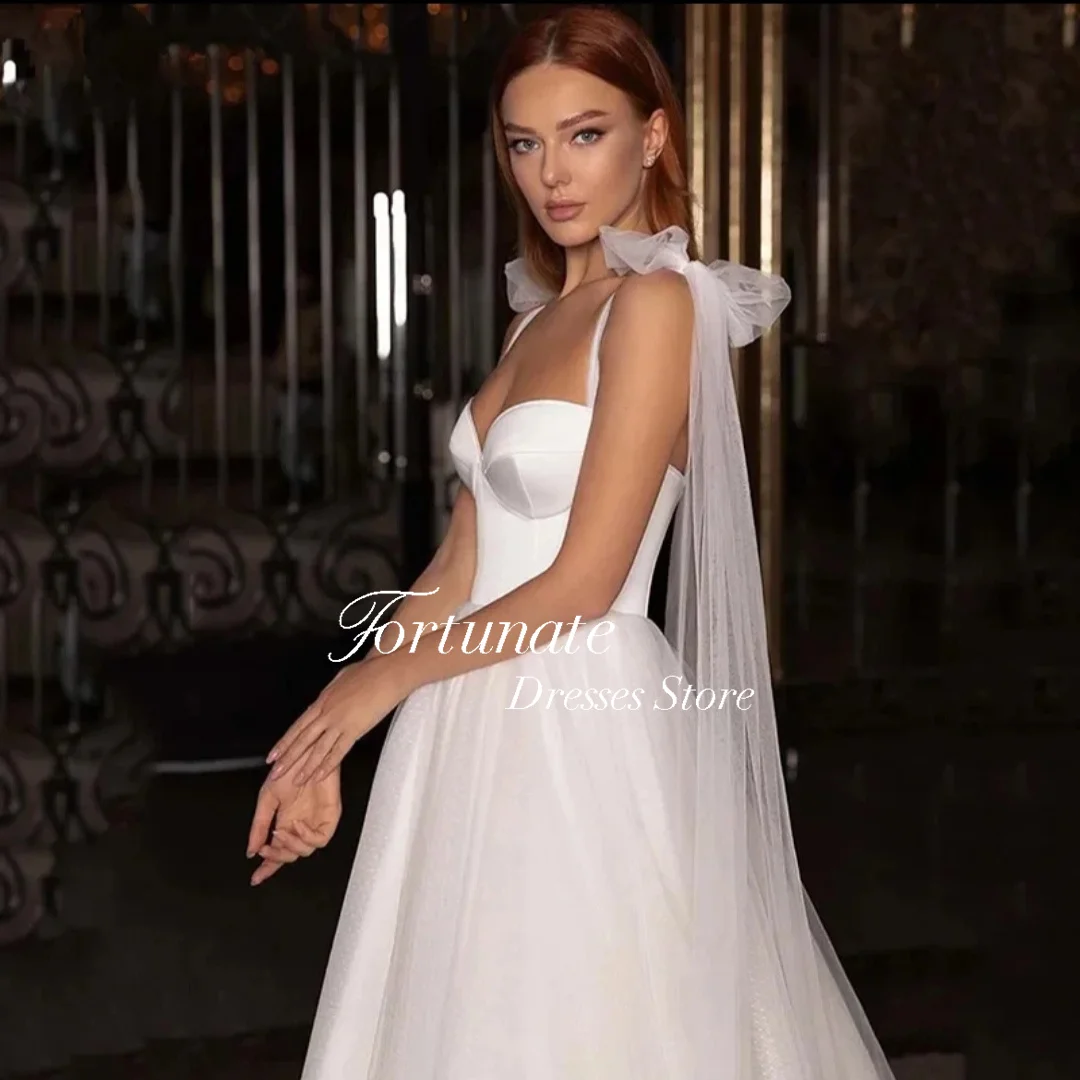 Siren-vestido de novia de tul con tirantes finos, elegante vestido de princesa con Espalda descubierta, encaje hasta el suelo, satén