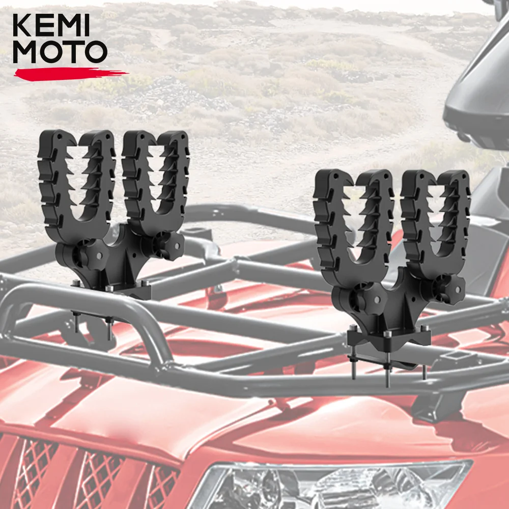 KEMIMOTO Round/Square Bar ATV UTV Double Gun Bow Rack Mount Holder