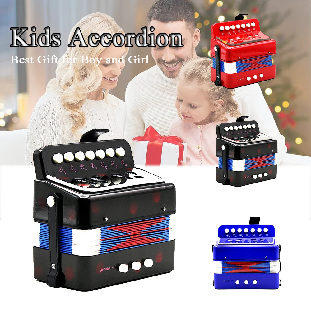 

Button Accordion for Early Childhood Development, Lightweight Accordion, Easy to Play, Kid Instrument, 7 Keys Control