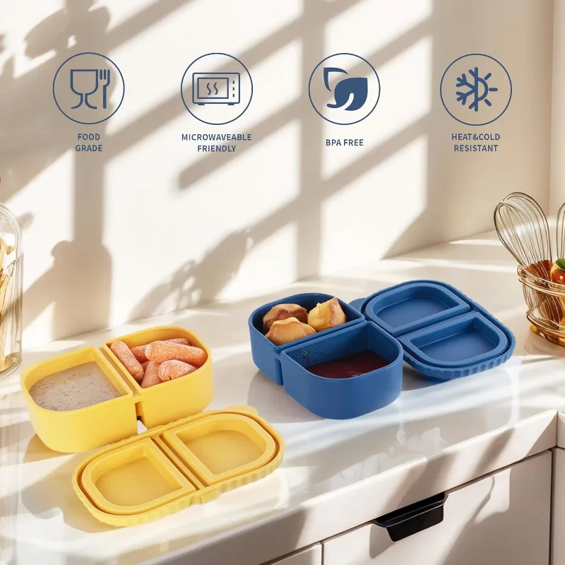6Pack 6oz Silicone Snack Containers For Kids, Reusable Small Containers With
