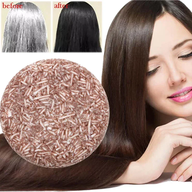 Shampoo Bar Hair Treatment Gray Hair Darkening White Hair Repair Oil-control Anti-Dandruff