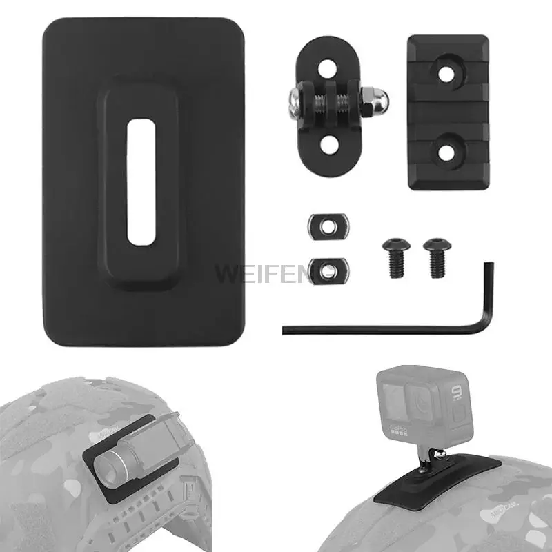 

Tactical Helmet Mounting Base Camera Adapter Flashlight Holder Hook Loop Hunting Military Fast Helmet Fixed Device Mount Gear