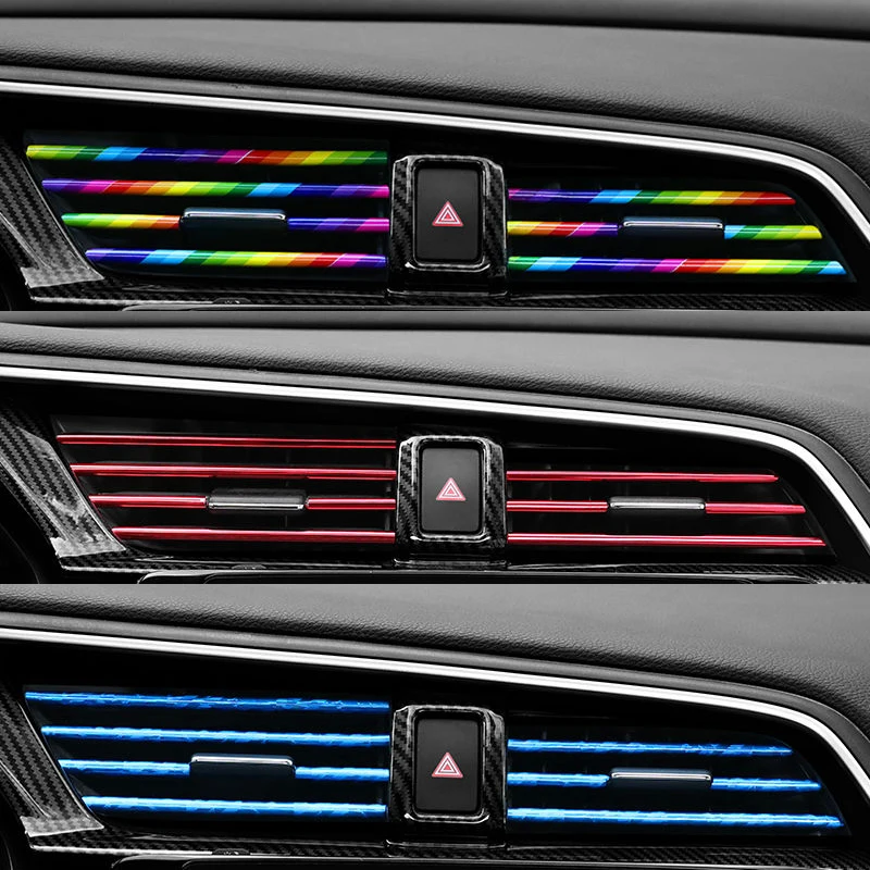 10 Pieces Car-styling Chrome Styling Moulding Car Air Vent Trim Strip Air Conditioner Outlet Grille Decoration U Shape car moulding decoration