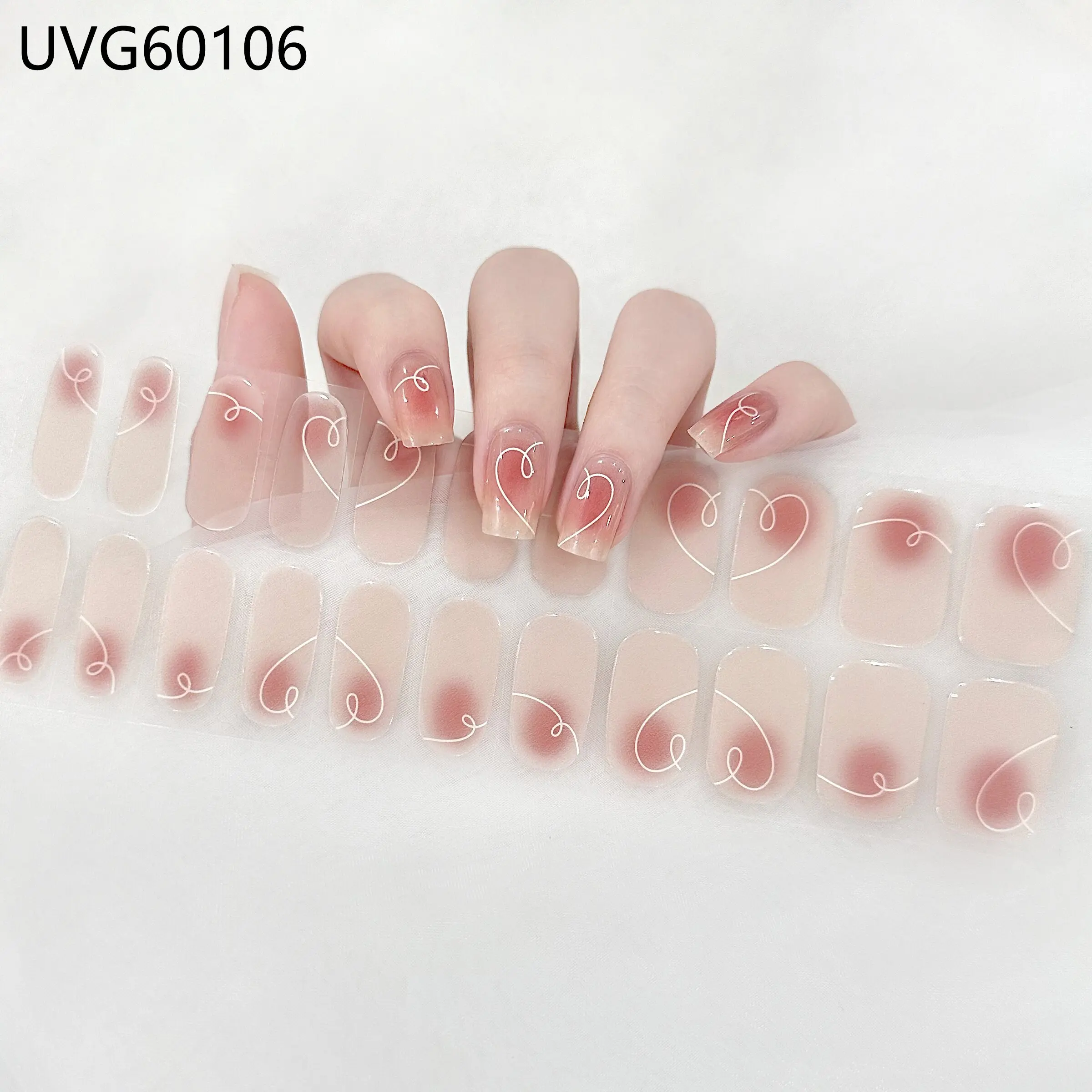 Premium Semi-Cured Nail Wraps Set - Waterproof, Long-Lasting Gel Nail Stickers