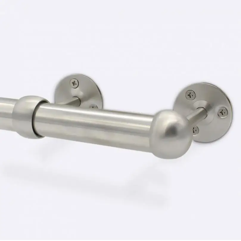 25mm 1inch Metal Flange Wardrobe Closet Rod Rail Curtain Rod Bracket For Closet Storage Ceiling Mount Curtains Shower Stand