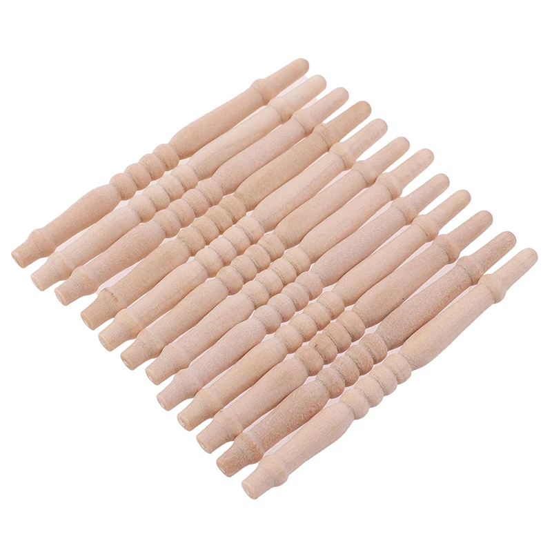 12 Pezzi Ringhiera Scala In Legno In Miniatura - Scala 1:12 Per Casa Delle Bambole Fai Da Te