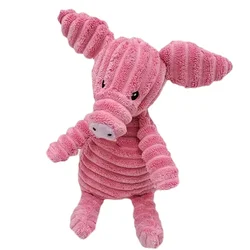 Plush Bite - Resistant Squeaky Corduroy Dog Toy (Pig)
