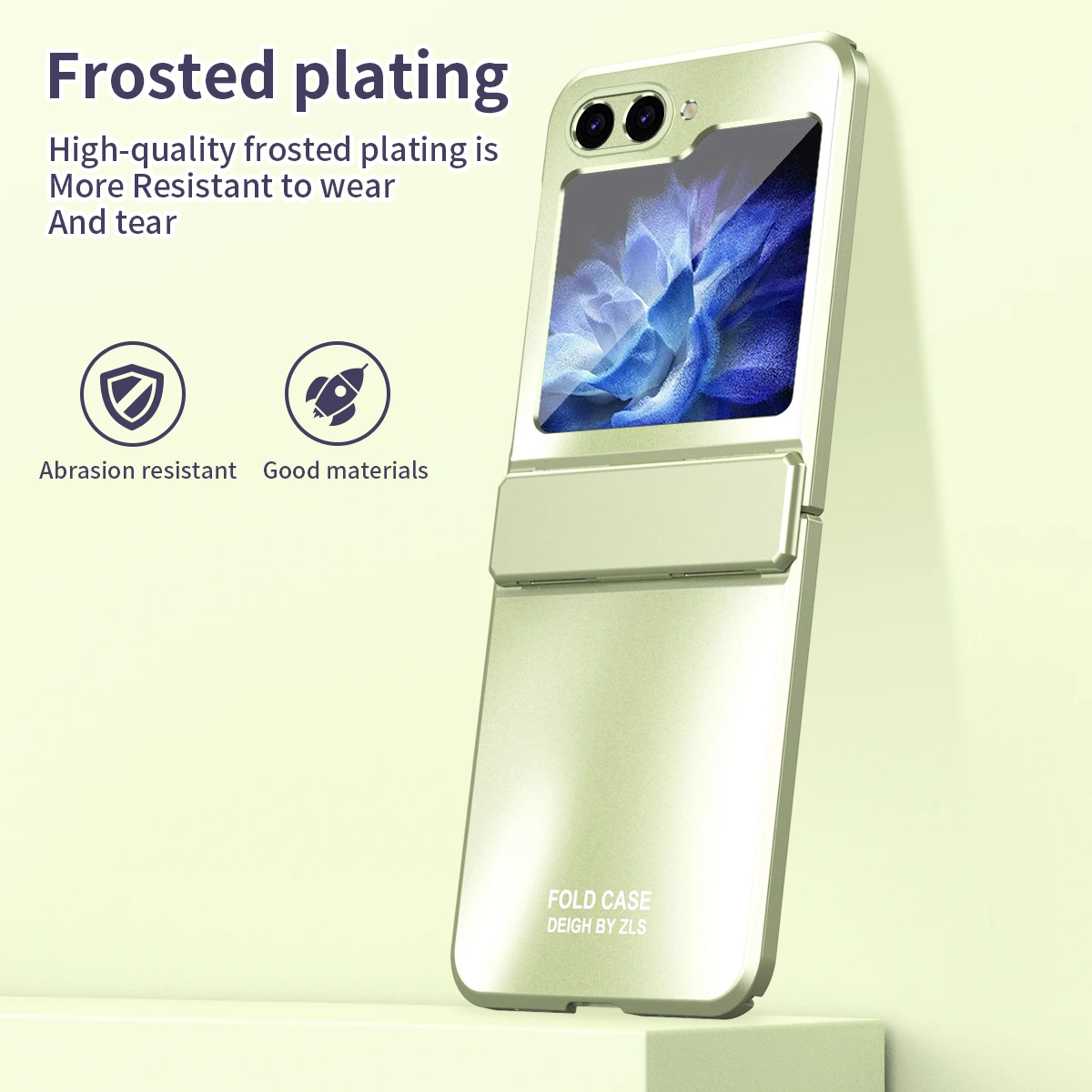 

For Samsung Galaxy Z Flip 5 Starry Sky Solid Color Frosted Electroplated Hinge Phone Case Wear-resistant Protective Sleeve