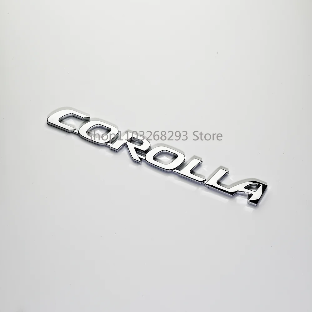 토요타 코롤라 트렁크 엠블럼 배지 스티커, 자동차 액세서리 개조 스티커, 3D 광택 블랙 실버 글자