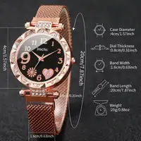 2PCS Fashion Women's Watches Set Magnet Buckle Mesh Strap Analog Quartz Watch Star Bracelet Set Reloj Mujer - Image 5