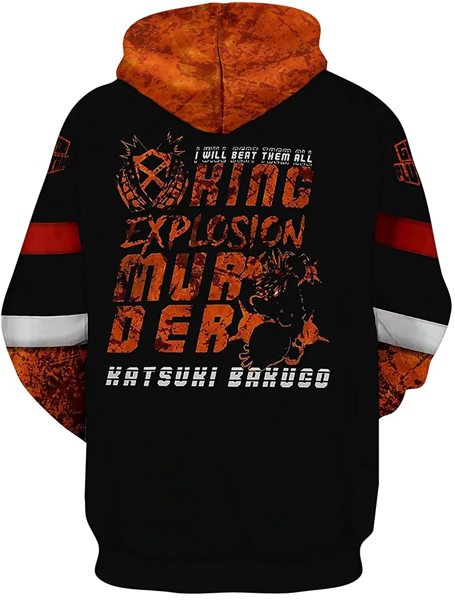Bakugo Hoodies MHA Sweatshirt Todoroki Deku Pullover Jumper