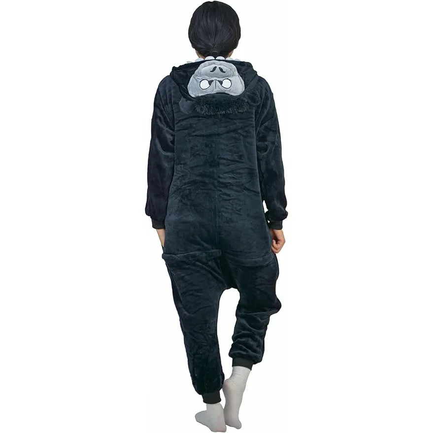 King Kong Anime Cosplay Costumes Women Men Long Sleeve Animal Jumpsuits Kigurumi Cartoon Onesies For Christmas Halloween Party