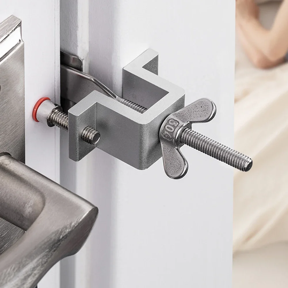Portable Door Lock Dual Nut Door Lock Adjustment Thickened Body 4x2x0.74Inch Locks Hotel Household Hardware Accessories
