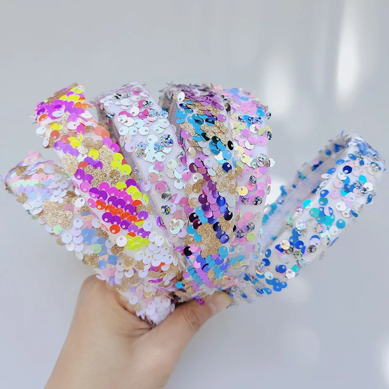 

Тканевая повязка на голову с блестками, широкополая повязка для волос, детская заколка для волос, супер милая шпилька для волос, аксессуары для женщин