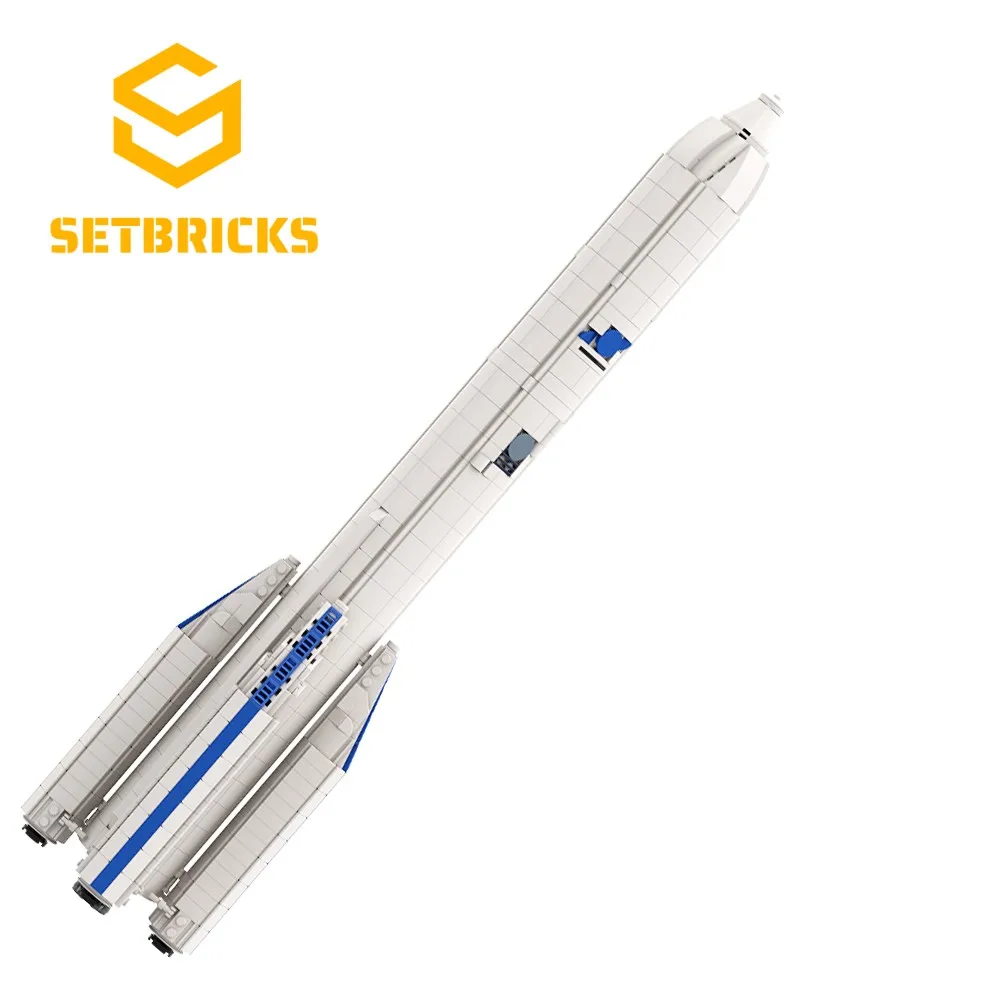 Moc Space Arianespace Arianeal 6 (1:110 Saturn V Scale) Rocket Building Blocks Set Space Exploration Vehicle Bricks Toys Gift
