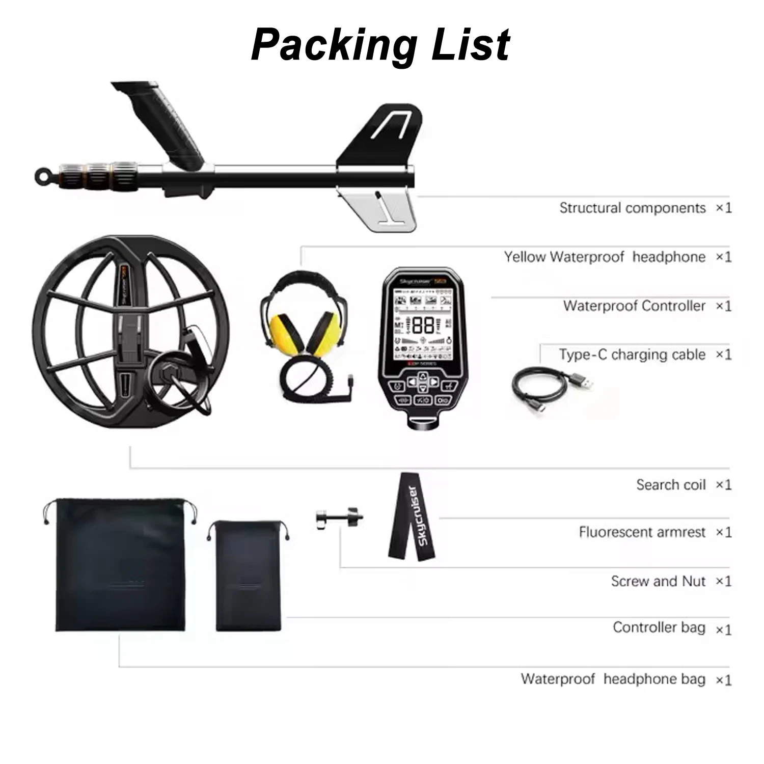 Multi-Frequency Metal Detector Professional Waterproof Deep Search Metal Detector S63 Best Treasure Hunting IP68 Metal Detector 6