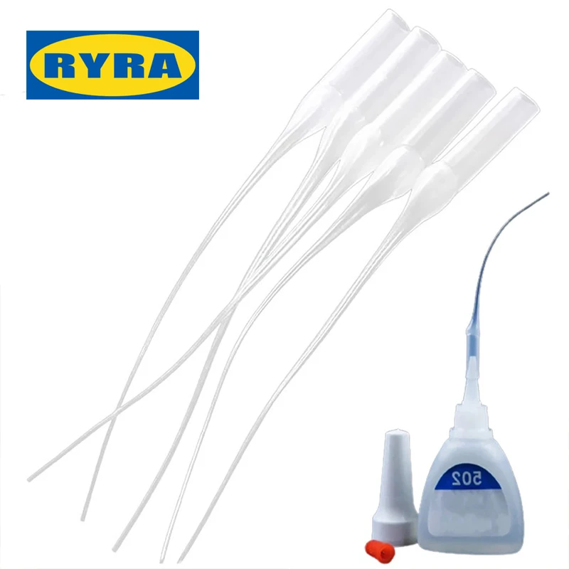 

100Pcs Glue Dropper Micro-Tips Plastic Glue Bottle Tips Glue Extender Precision Applicator Dropping Tube Nozzle For Crafting Lab