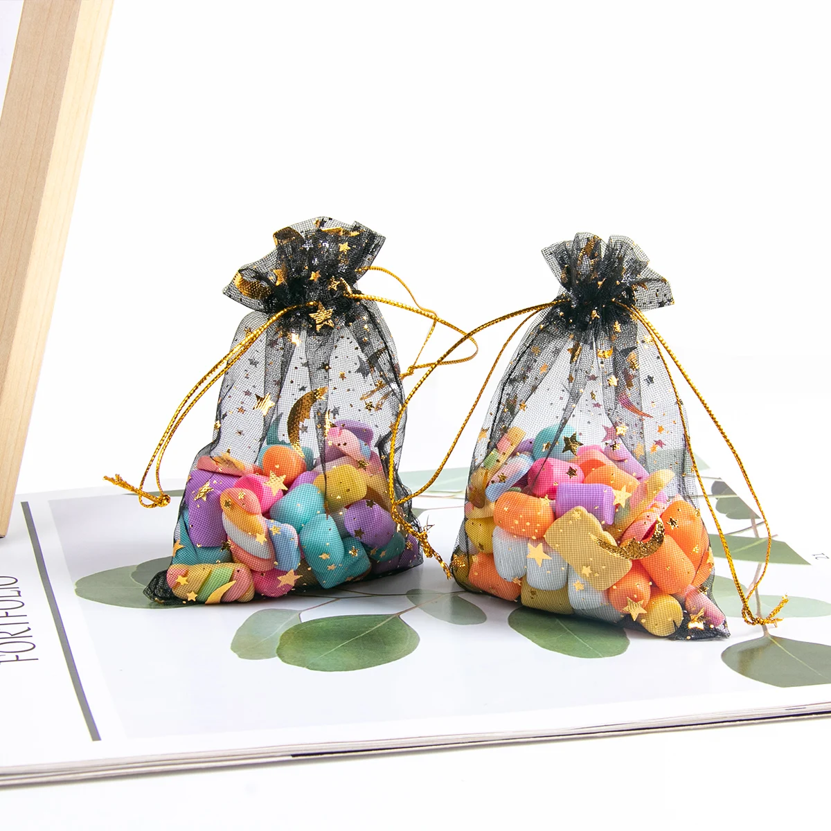 50 stücke 7x9 cm Geschenk Organza Beutel Drawable Hochzeit Party Dekoration Geschenk Taschen Hochzeit Geburtstag Party Süßigkeiten geschenk Taschen Verpackung – Detail 5