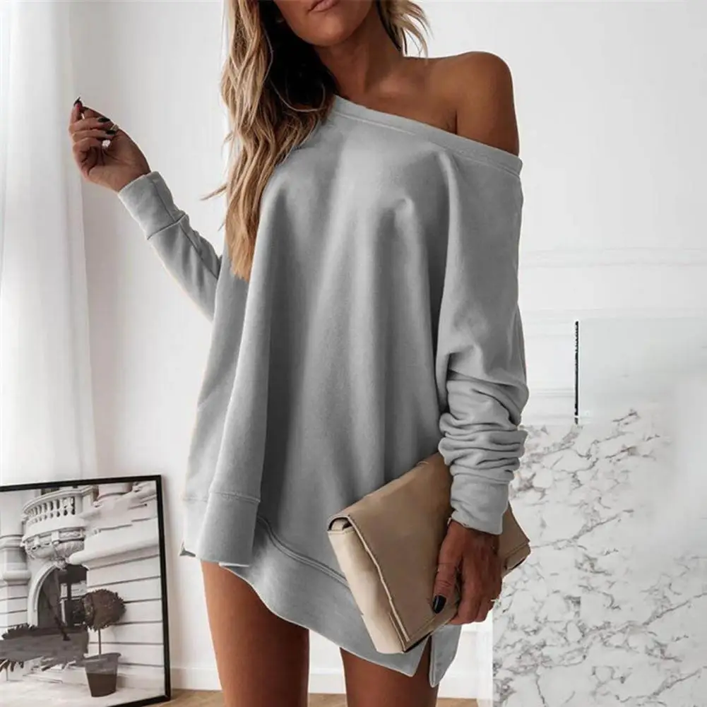 Thick Fashion Women Off Shoulder Pullover Hoodie Streetwear Sweatshirt Top  Loose for Home - AliExpress