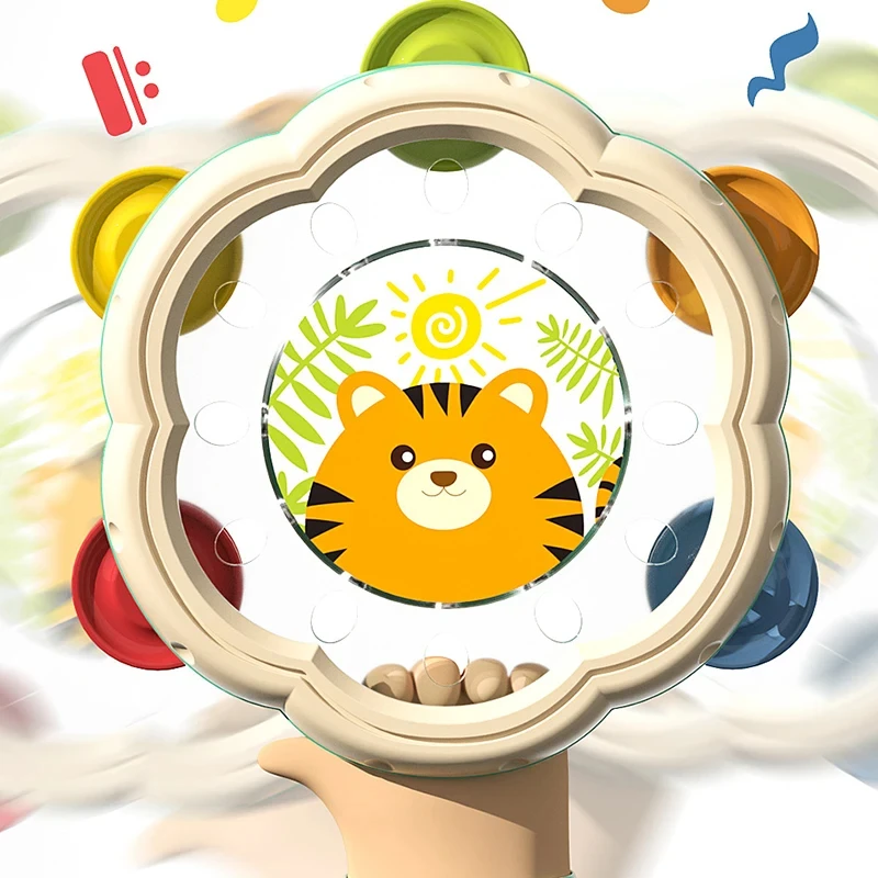 Montessori Musical Instruments Hand Drum Shaking Rattles Infant Kids Interactive Music Educational Toys Baby Toys 6 12 Months 3