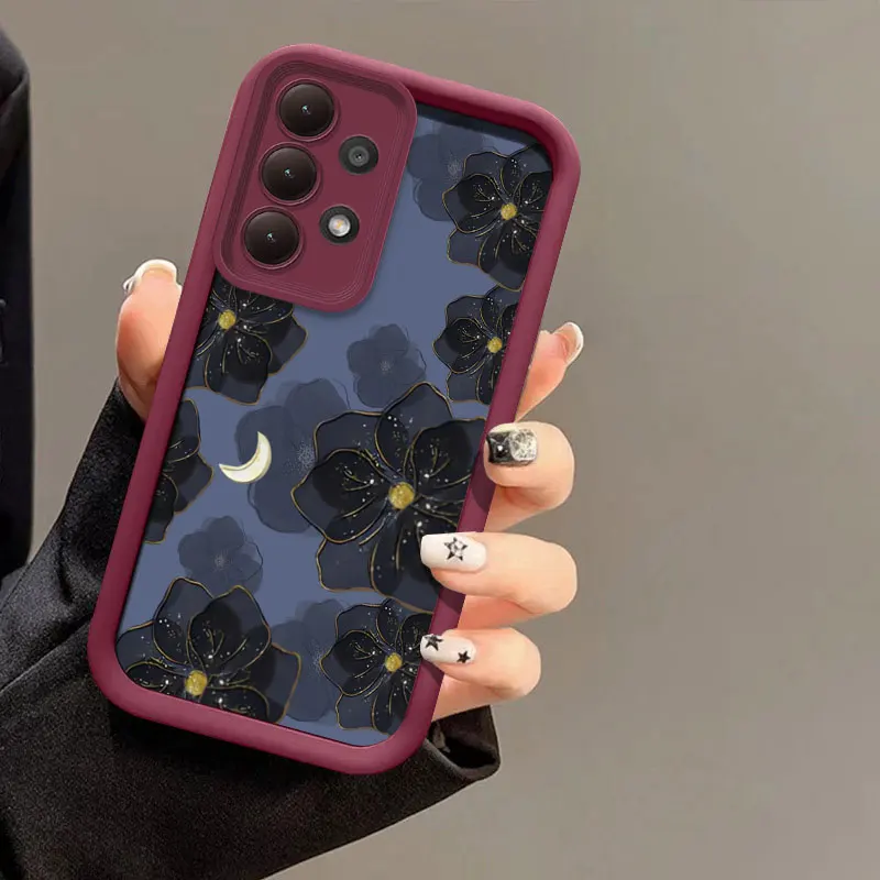 Floral Moon Silicone Soft Phone Case