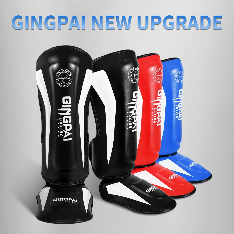Boxing Shin Guards Protection Leggings Equipment soccer shin guards shin guard pads kickboxing shin guards kickboxing leg guards GINGPAI Thicker Martial Arts Muay Thai Leg Taekwondo Feet Ankle Protectors