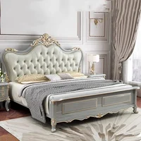 Vintage Modern Bed Multifonction Nordic Unique Queen French Bed Lounge Woode Headboard Camas Matrimonial Bedroom Furniture 2