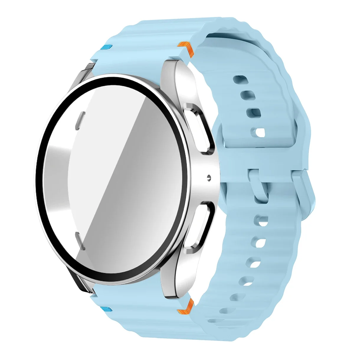 Enhanced Silicone Band and Bumper Case with Tempered Glass Screen Protector