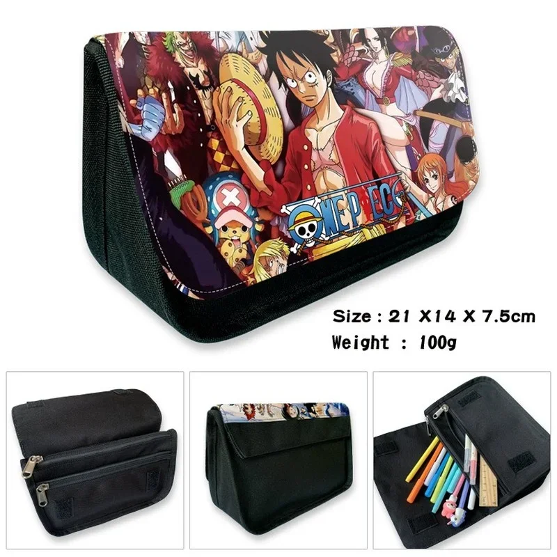 ONE PIECE Luffy Zoro Large Capacity Pencil Case Kawaii Canvas