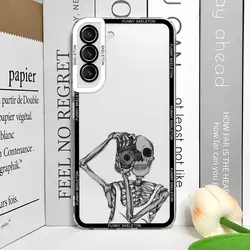 Artistic Funny Skeleton Skull Clear Soft Phone Case - Couple s - SamsungS21 Ultra (S - F1075T1)