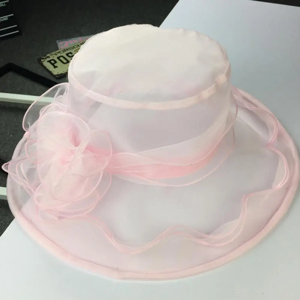 Stylish Women Performance Hat Super Breathable Women Sun Hat See-through Vintage Elegant Wedding Decorative fashion hat