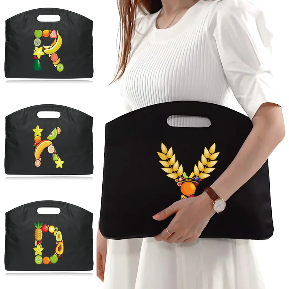 

Briefcase on Business Trip Handbag Unisex Work Laptop Bagfor Lenovo Fruit Letter Print Pattern Conference Document Bag