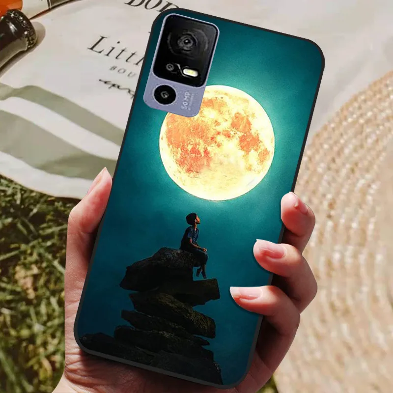 Silicone Back Cover Phone Case with Soft Bumper - Black