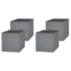 Collapsible Fabric Cube Storage Bins (10.5" x 10.5"), 4 Pack, Grey Flannel 1