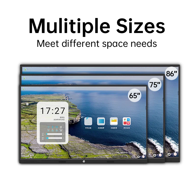 75-inch Smart Interactive Liquid Crystal Touch Screen Digital Signage, Wall-mounted Screen, Wall-mounted Advertising Machine.
